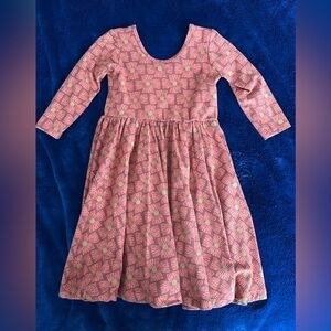 Alice + Ames burnt orange swing dress with floral design size 6